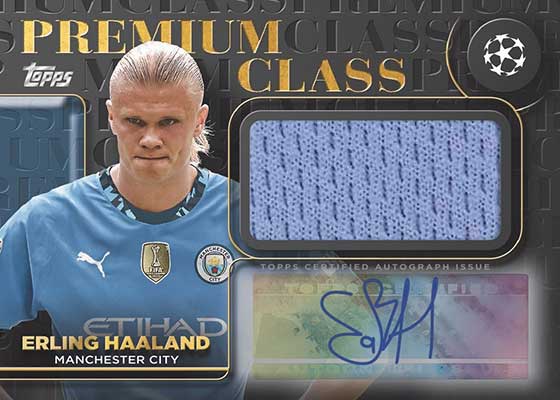 2024-25 Topps UEFA Club Competitions Premium Class Autograph Relics Erling Haaland