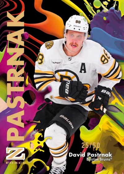 2024-25 SkyBox Metal Universe Hockey Z-Force Super Rave David Pastrnak