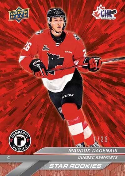 2024-25 Upper Deck CHL Hockey Outburst Red Maddox Dagenais