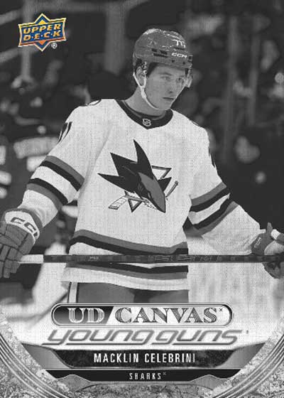 2024-25 Upper Deck Extended Series Hockey UD Canvas Black and White Macklin Celebrini