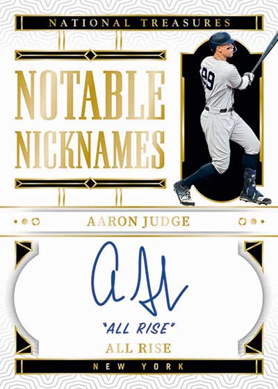 2024 Panini National Treasures Baseball Notable Nicknames Aaron Judge