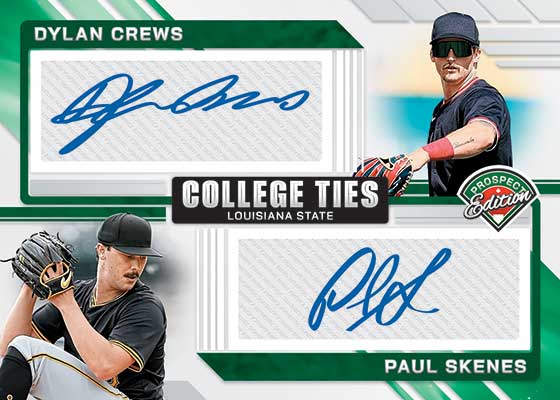 2024 Panini Prospect Edition Baseball College Ties Autographs Paul Skenes Dylan Crews