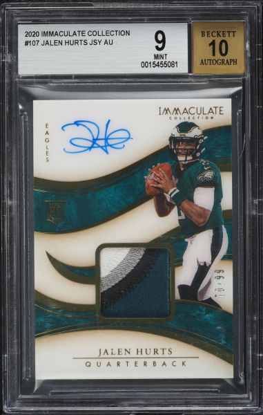 Graded: 2020 Immaculate Collection #107 Jalen Hurts Jersey 