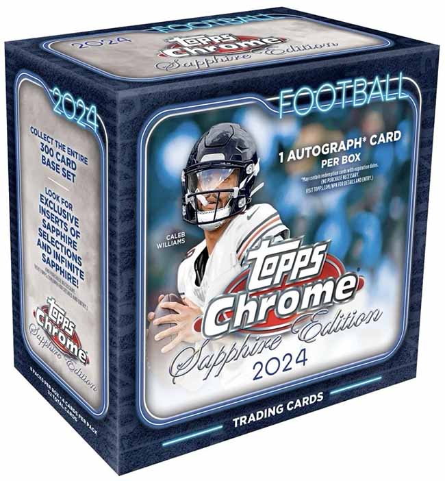 2024 Topps Chrome Sapphire Football Checklist, Teams, Box Info