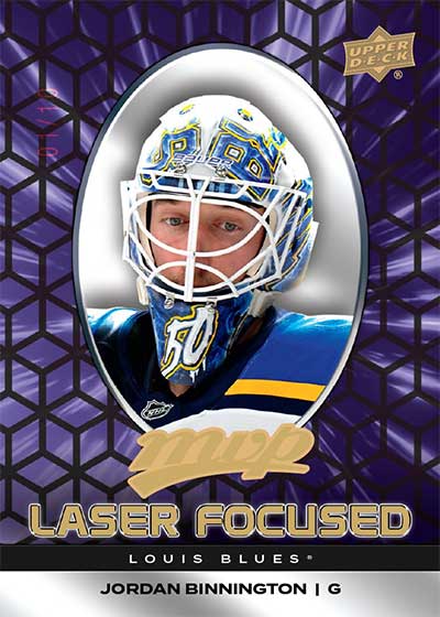 2025-26 Upper Deck MVP Hockey Laser Focused Purple Jordan Binnington