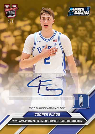 2024 Bowman U Now March Madness Basketball Autographs Gold Cooper Flagg