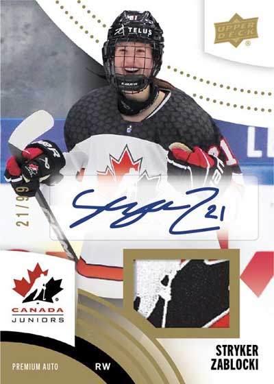 2025 Upper Deck Team Canada Juniors Hockey Autograph Patch Stryker Zablocki