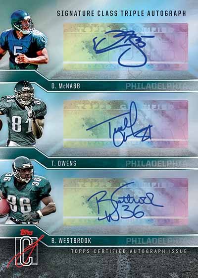 2024 Topps Signature Class Football Triple Autographs Donovan McNabb Terrell Owens Bryan Westbrook