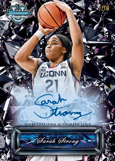 2024-25 Bowman Chrome Sapphire University Basketball Sapphire Selections Autographs Black Sarah Strong