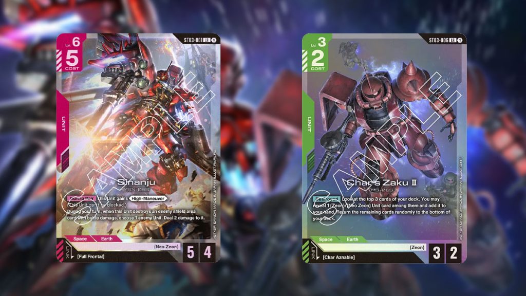 Gundam Card Game Zeons Rush Starter Deck Checklist